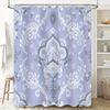 ~O~Ensemble de rideau de douche damassé vintage Lavande Blanc Floral Décoratif Doublure de salle de bain avec anneaux métalliques 72x84 pouces pour baignoire ou douche