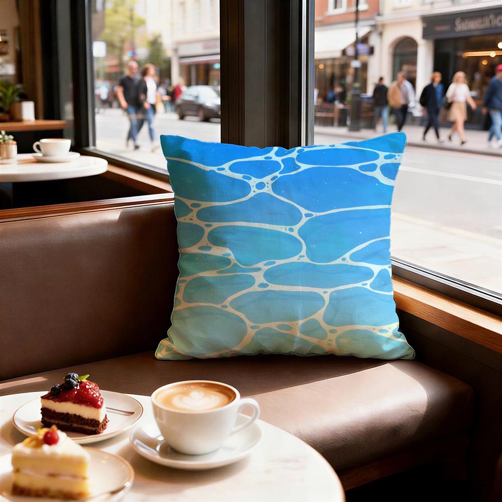 Light Blue Ocean Ripple Cushion Cover Decorative Cushions Covers Cover Sofa X Pillow  Piece X X Pillowcase