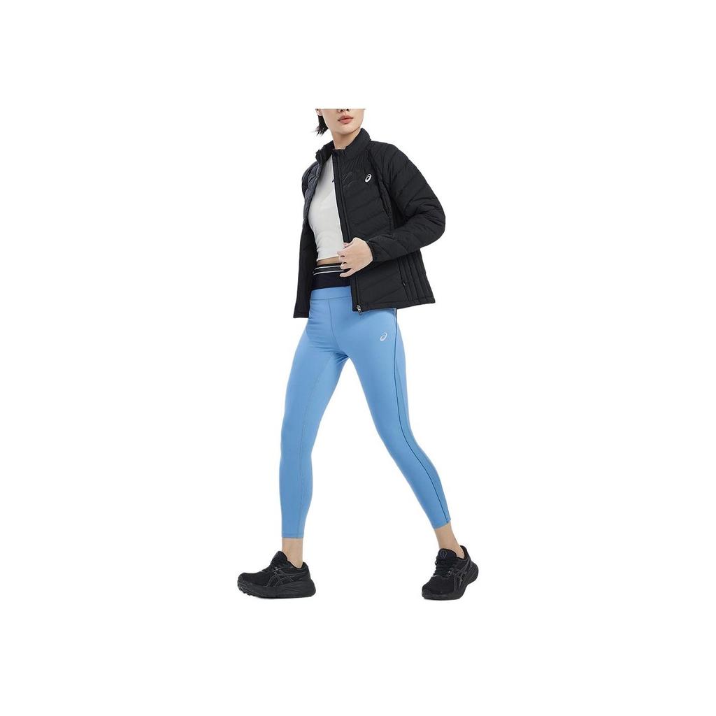 Asics Solid Color Casual Zip Collar Warm Long Sleeve Down Jacket Women outerwear Black 2032C928-001
