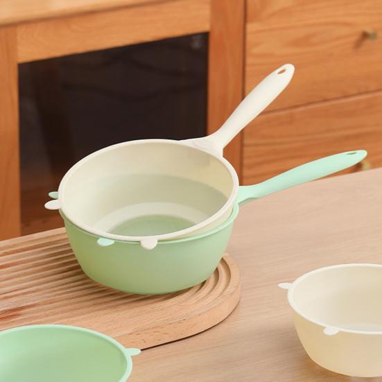 2Pcs Rice Strainer Spoon Fine Mesh Colander for Washing Rice Draining Vegetables Filtering Tea Leaves BPA-Free Plastic Essential Kitchen Tool for