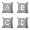 Polyester Pillowcase Home Decoration Gray Bottom Pillowcase 26 English Letter Cushion Cover