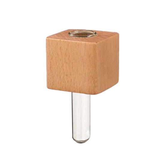 Magnetic Refrigerator Vases Magnets Fridge Door Arrange Flower Decor Wood Glass Flower Bud Decor Cube Natural