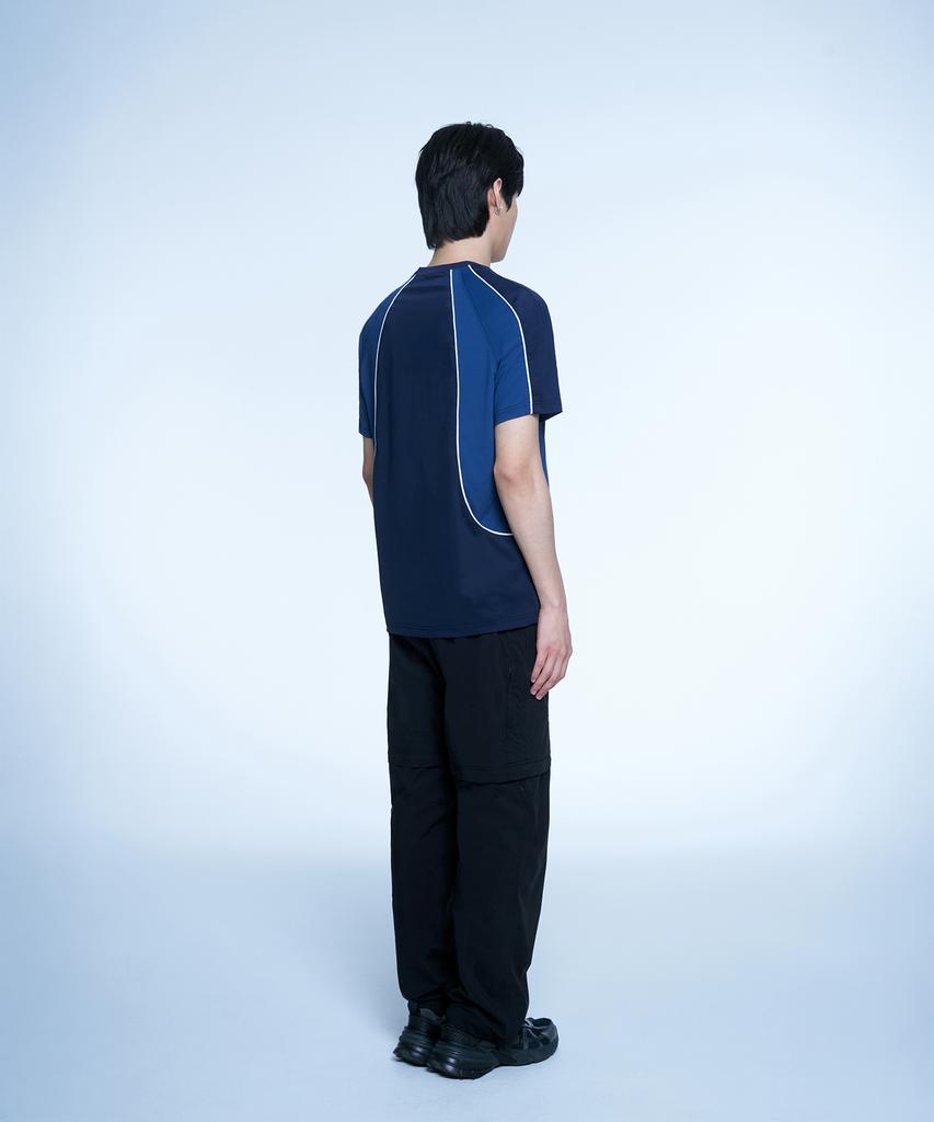 Hyeonpiteu Sporty Jersey T-Shirt-[Blue]