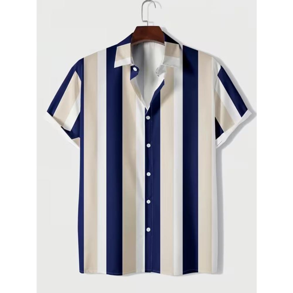 Men's Geometric Pattern 3D Print Shirt Button Up Shirt Casual Shirt Summer Shirt Short Sleeve Daily Vacation Clothing