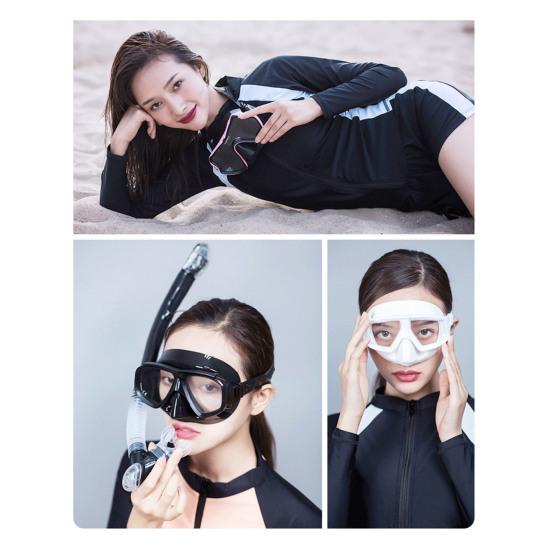 Swim Goggles with Nose Cover Clear Vision Anti-Fog Swimming Pool Glasses No Leaking Snorkel Diving Masque for Adults Youth