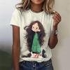 Animation Girl Pattern T Shirt For Women Cartoon 3D Printed Short Sleeves Summer Leisure Round Neck Tops Tees Oversized T-Shirts