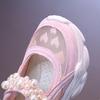 Girls Tennis Shoes Mesh Hollowed  Summer Children Solid Color Pearl Sports Shoes Kids Princess Sneakers Cute Heart