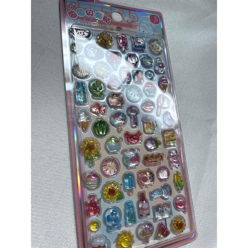 3D sticker Summer Vacation Festival Watermelon Goldfish Sunflower Apple Candy Shaved Ice Ramune