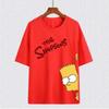 MINISO The Simpsons Family Cartoon Print Cotton T-shirts Summer Short Sleeve Tees Cool Harajuku Streetwear Casual Kids/Adult Top