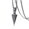 Herren Halskette, Pfeilspitze Kunai Anhänger, Edelstahl Primal Tribal Speer Halsketten, Herren Kunai Ethnisch Wikinger Halskette