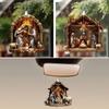Nativity Scene 2D Acrylic Nativity Scene Pendant Creative Double Side 2D Christmas Hanging Pendant Multi Scene