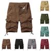 Shorts de trabalho masculino de verão, solto, casual, calças de cinco pontos, com vários bolsos, zíper, shorts de corrida masculino