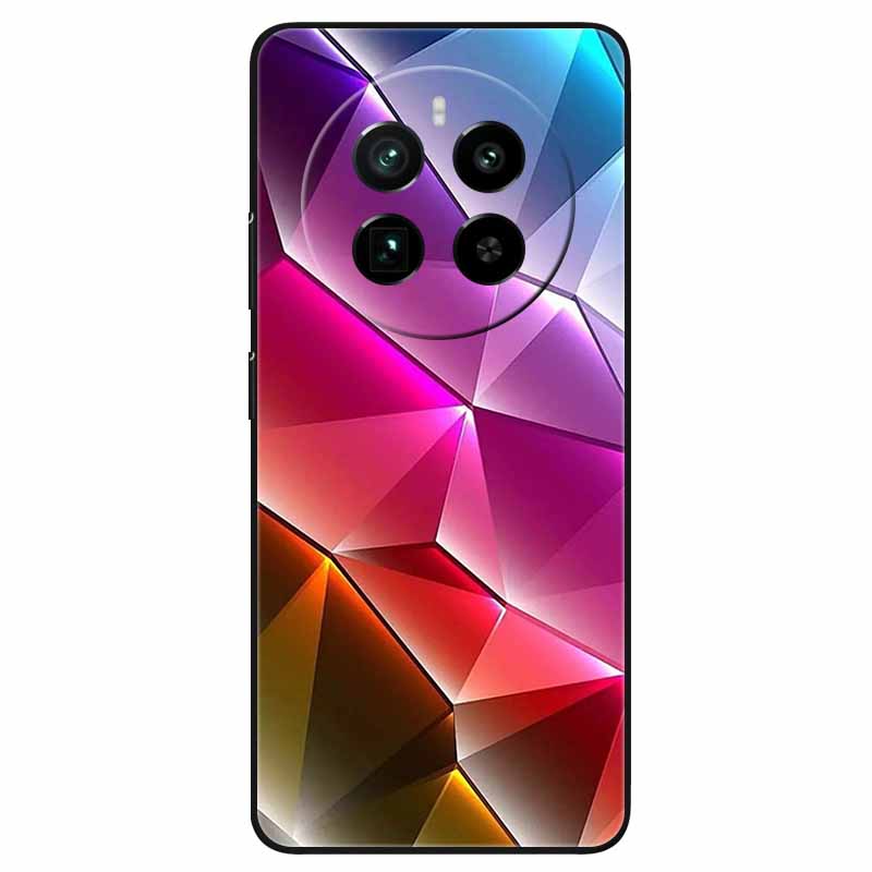 For Realme 12 4G Case Black Silicone Lovely Cute Soft TPU Phone Cases On Realme12 4G Protect Bumper Cover Shell Coques 6.67''