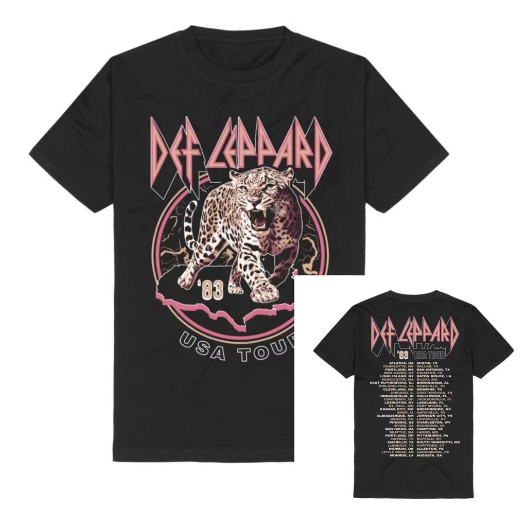 Hysteria  Tour Band Photo Def Leppard Band TShirt Cotton Graphic Tee Men Women Summer Streetwear