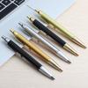 1PCS Ball Pen Press Style Commercial Metal Ballpoint Pens For School Office Core Automatic Ballpoint Pen Ink Black Blue