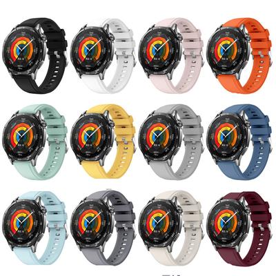 22mm Silicone Straps For Huawei Watch GT5 46 Watchband With Same Color Buckle Strap For Huawei Watch GT5 Pro 46mm