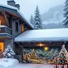 A glittering polyester banner for the garage door of Christmas town, perfect for holiday parties and holiday photos