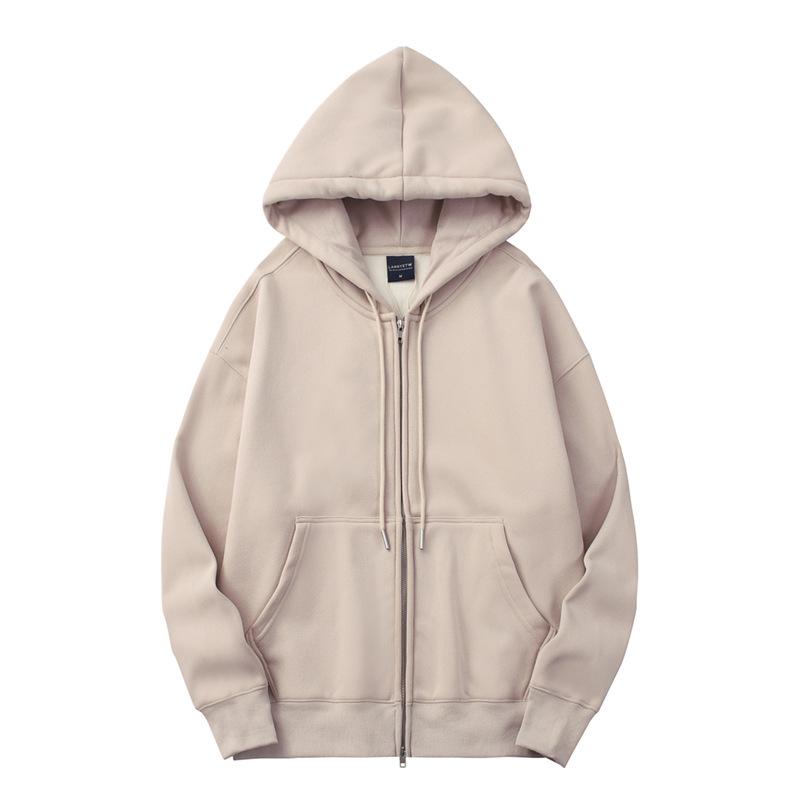 Men's American Heavyweight Velvet Jacket - Fleece Lined, Thick, Warm, Zip-Up, Hooded Sweatshirt for Autumn/Winter