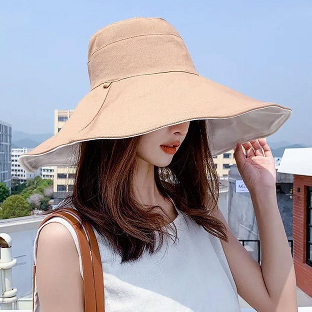 Foldable Beach Cap Big Brim Sun Hat Spring Summer Fisherman Cap Women Men