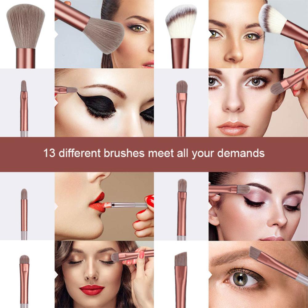 13PCS Soft Makeup Brushes Set Cosmetics Kit Foundation Blush Powder Eyeshadow Kabuki Blending Make Up Brush Women Beauty Tools