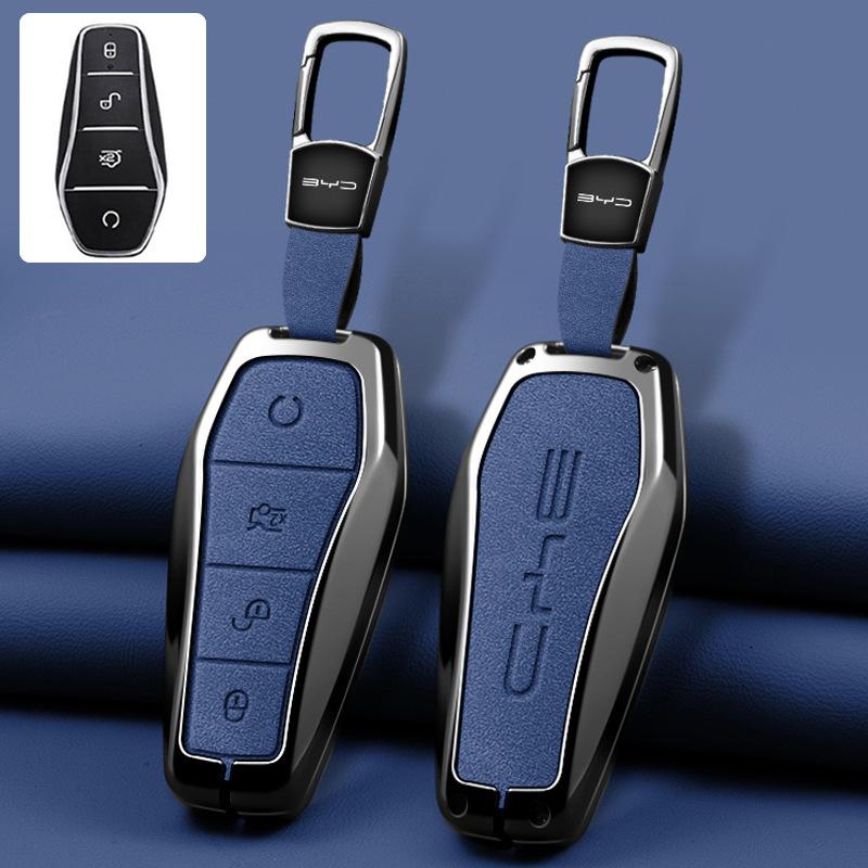 Zinc Alloy Car Key Case Cover For Byd Seal U Dmi Song Plus Atto 3 Han Ev Dolphin Mini Sealion 7 Protection Key Cover Accessories
