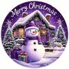 2D Flacheisen Weihnachtsmarktdorf Dekoration Schneemann Frohe Weihnachten Text Hängende Dekoration für Zuhause Küche Café