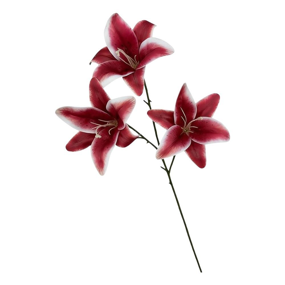 3 Heads Artificial Lilis Floral Arrangement DIY Flower Simulation Flowers Plastic Realistic Artificial Flowers Photography Props