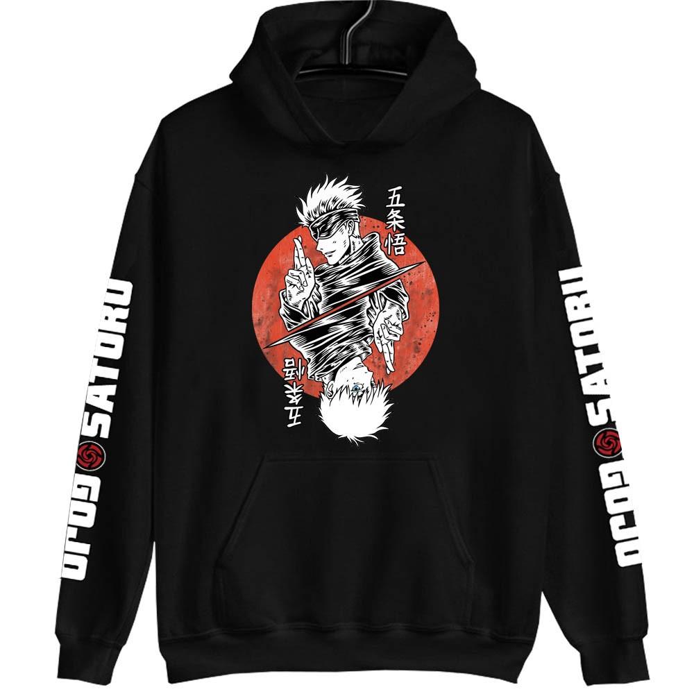 Anime Jujutsu Kaisen Print Graphic Hoodies Vintage Oversized Hooded Sweatshirt Long Sleeves Hoodie Men Women Clothes