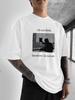 Svart katt spegel Philosophy Tryckt T-shirt Jag tänker inte därför är jag inte Philosophy och Konst Design Sommar Hundra Vardaglig