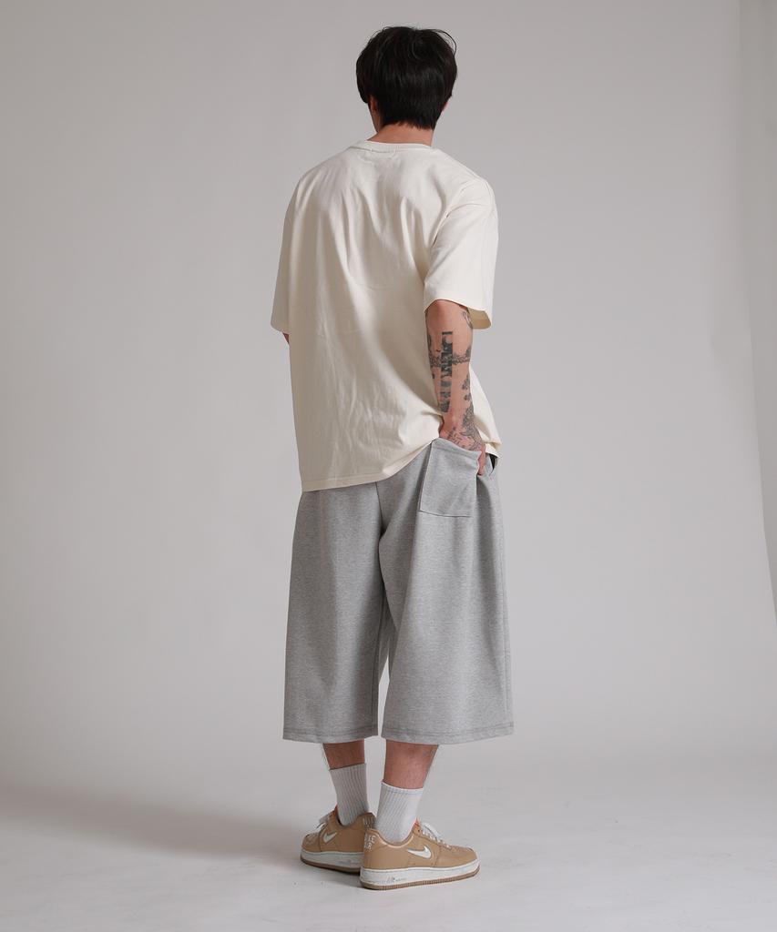 LIKE THE MOST Side Pintuck Autumn-Length Bermuda Training Pants_Gray
