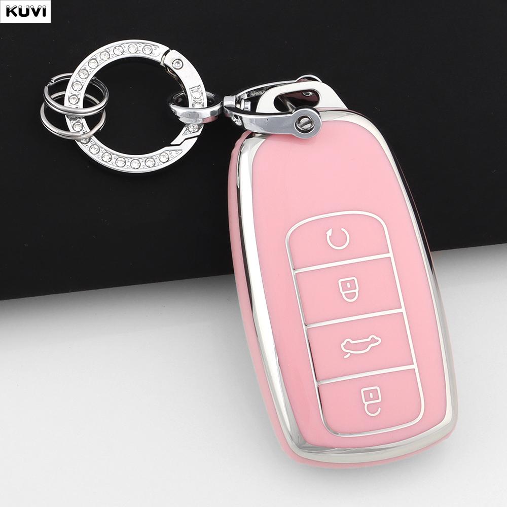 Różowe etui na kluczyk samochodowy z TPU dla Chery Tiggo 8 Pro Tiggo 8plus Nowy 5 Plus 7pro Omoda 5 Ochronna osłona na brelok Akcesoria Fob
