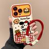 Hamburg puppy lanyard is suitable for Apple 16 large windows mobile phone case 15pro cute soft silicone 14 fine hole anti-drop X