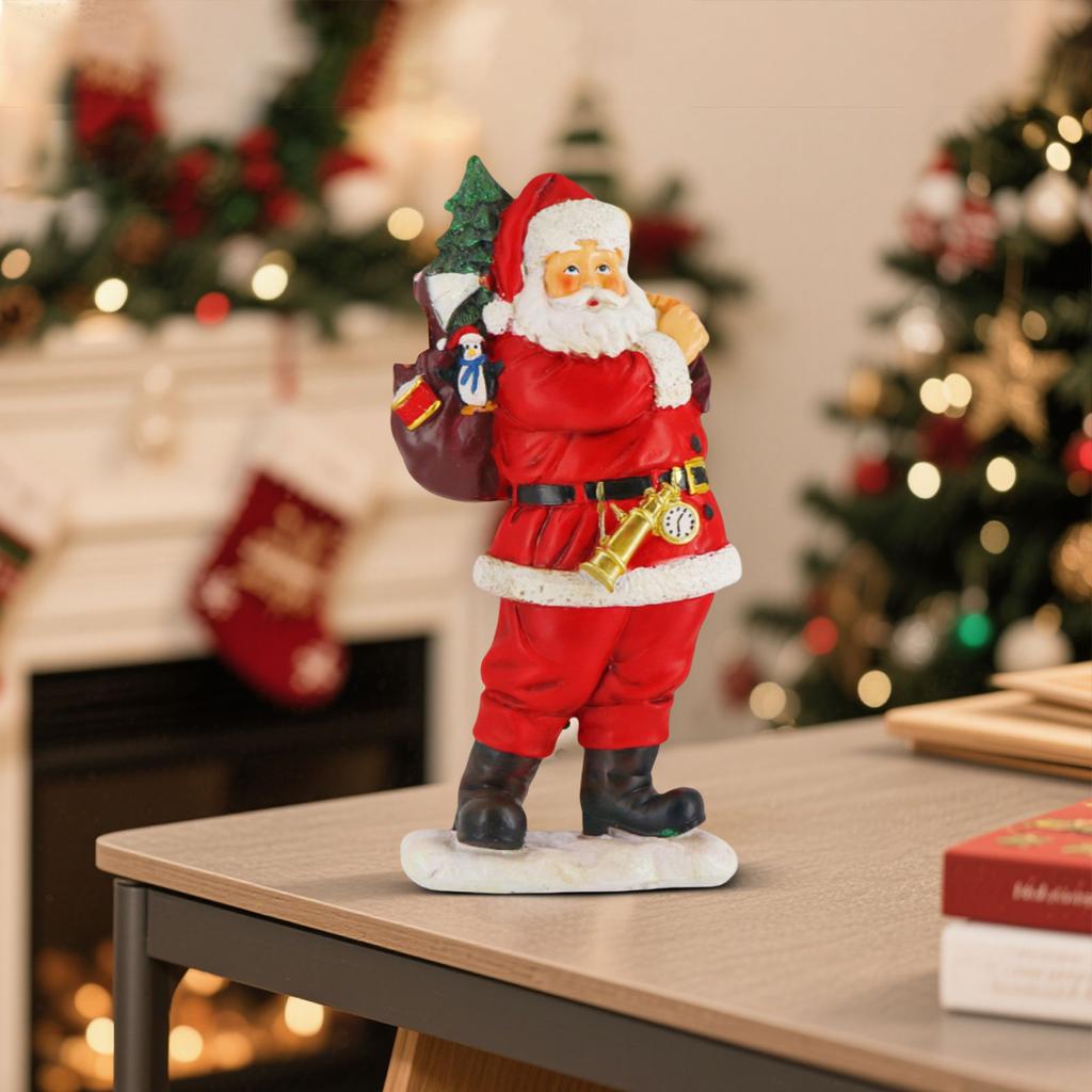 New Claus Figurine With Gift It, Resin Craft, Christmas Home Decor, Living Room Tabletop, Window Display Decoration.