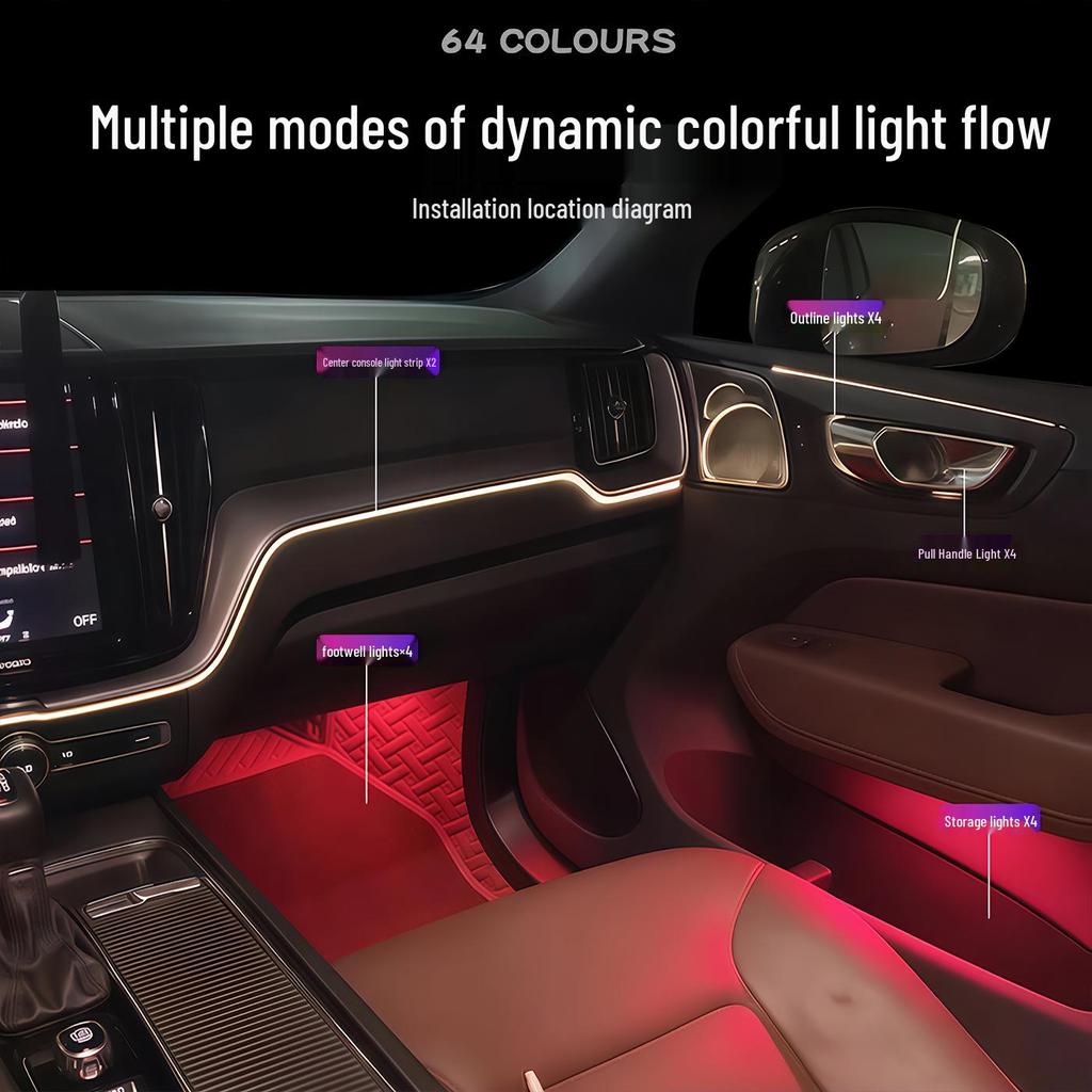 Volvo XC60/S60 Ambient Interior Lights: Dynamic Flow Car Door Trim Replacement
