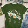 Sleeved Womens Summer Tshirt Short Round Neck Casual Flower Loose Anime Print Shirt