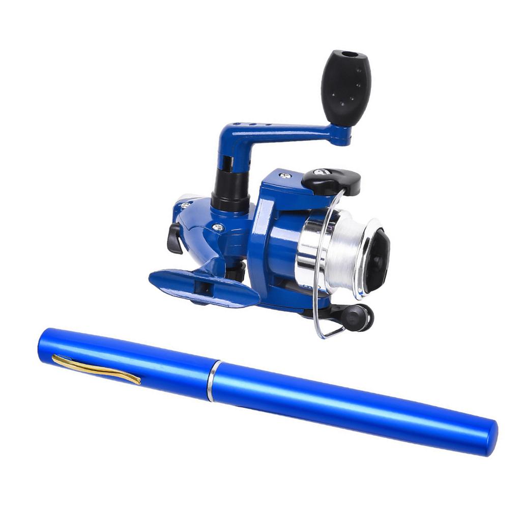 Aluminum Pen Style Fishing Rod with Fishing Reel Accessories Set Mini Telescopic Pocket Pen Shape Fishing Rod Reel Set
