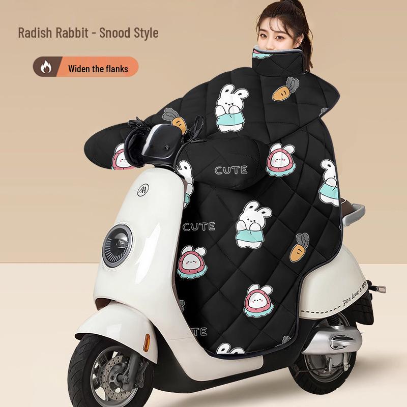 All-Season Universal Electric Car & Motorcycle Windshield Quilt Cover - Thickened, Waterproof, Cotton-Padded for Winter Protection