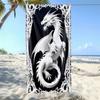 Gothic White Dragon Beach Towel Patterned Sunscreen And Windproof Suitable For Swimming Pool Camping Travel Blanket