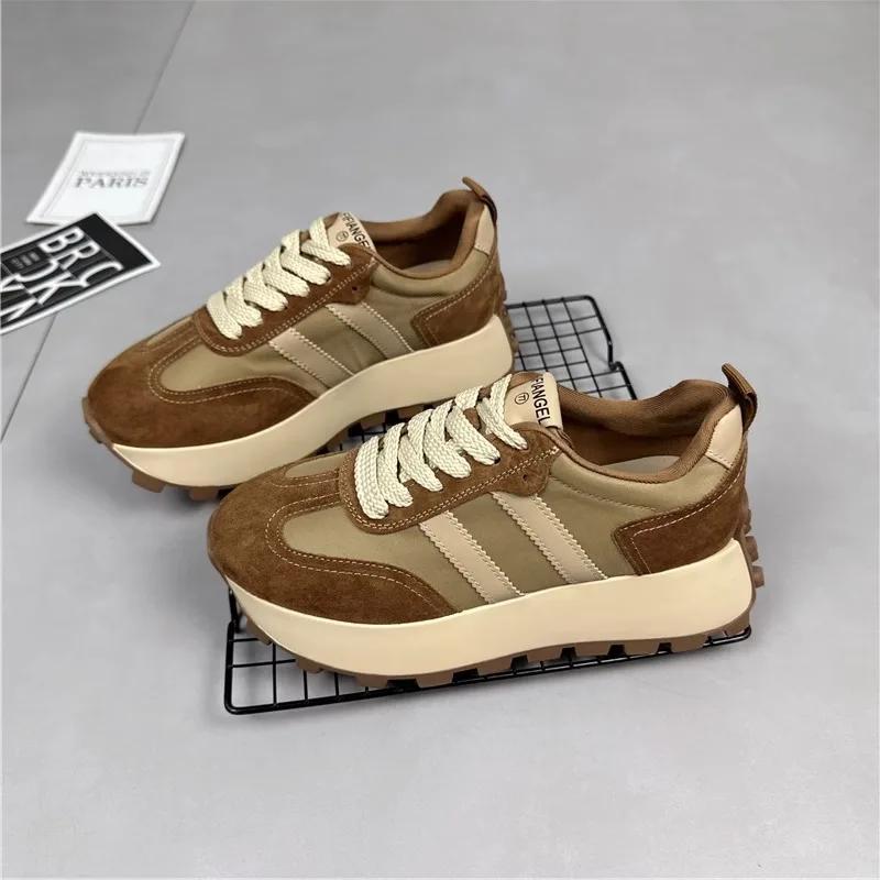 Scarpe da Ginnastica di Moda di Lusso Donna 2024 Autunno Nuovo Marchio Vintage Versatile Casual Leggere Suola Spessa Scarpe da Papà Scarpe con Plateau