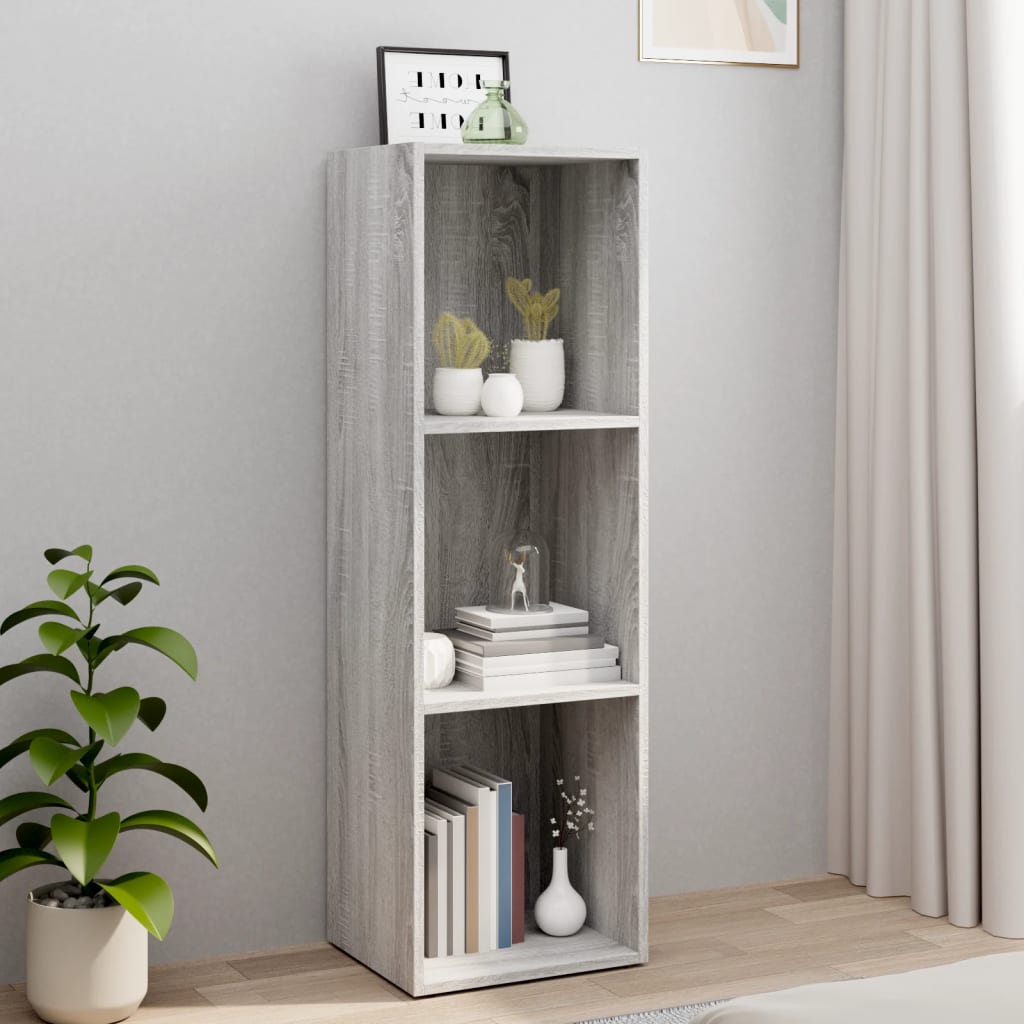 Bookshelf TV Stand Gray Sonoma 36 X 30 X 114 Cm Particleboard