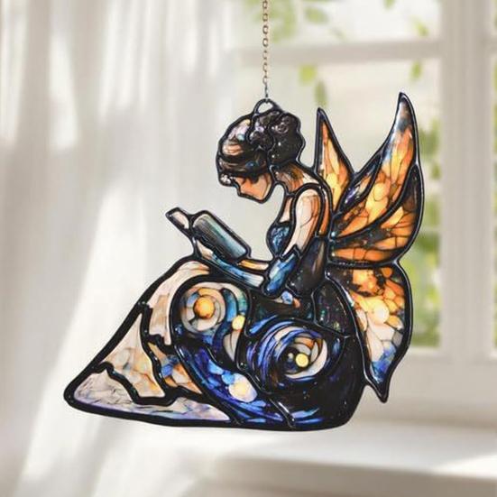 Suncatcher Acryl Glas-in-Lood Effect Vlinder/Libel/Fee Ornament Raamhanger Decoratie Vakantiecadeau voor Vrouwen Moeder Oma