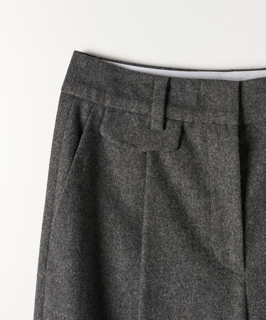 Tudument Wool One-Tuck Wide Slacks Charcoal