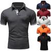 T-shirt à revers à manches courtes pour hommes de couleur unie d'été Polo élastique