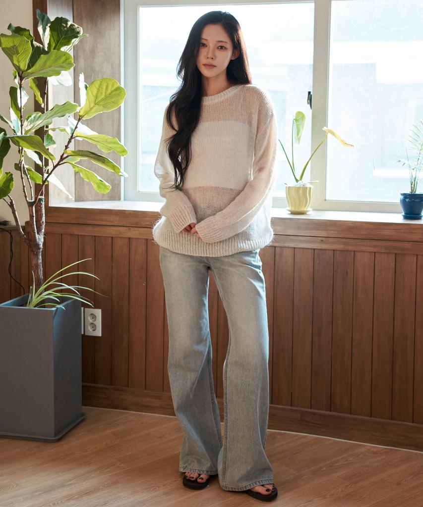 WAARFORWOMAN Wk-24 Sheer Pullover_Gray
