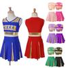 Kinder Mädchen Cheerleading Outfits Ärmelloses Crop Top mit Rock Schuluniform Cheer Kleid Party Cosplay Kostüm
