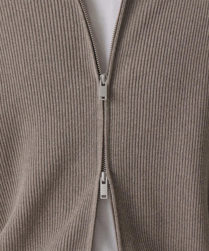 MUSINSA STANDARD Cotton High-Neck Zip-Up [Taupe]