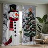 2 Pieces of Christmas Tree Printed Curtains   Christmas Decorations   Bedroom and Living Room   Home Decoration   Room Decoration