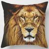Kissenbezug mit Tiermotiv, Tiger und Löwe, Druckmuster, für Wohnzimmer, Sofa, Schlafzimmer, Nachttisch, Heimdekoration, 45 x 45 cm
