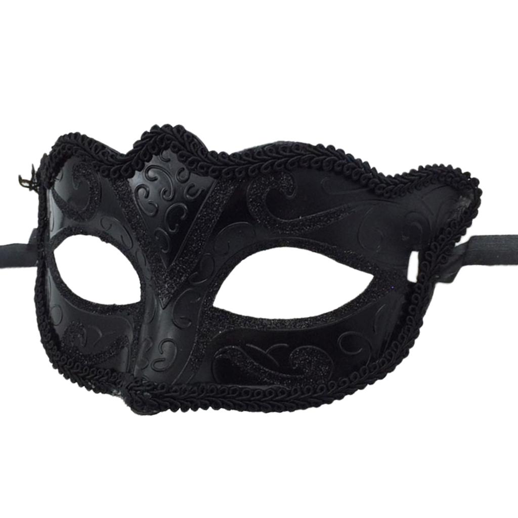 Men Ladies Masquerade Ball Mask Party Eye Mask New Black Carnival AVE