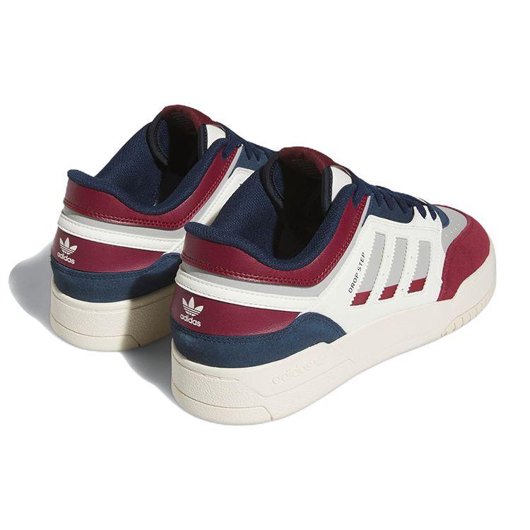 adidas Originals Drop Step Low Casual Slip Resistant Durable Low Top Skate Shoes Unisex Sneakers White Red HQ7118
